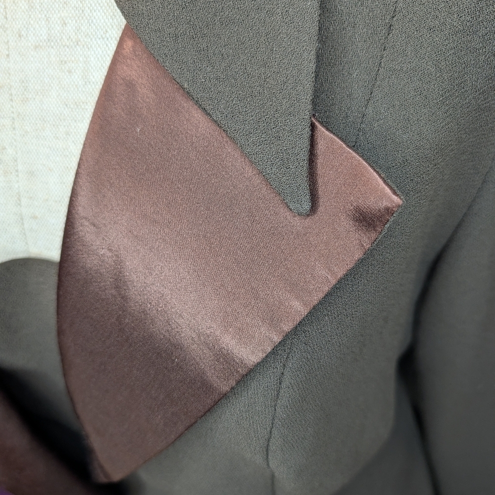 Joseph Ribkoff Y2K Made in Canada Satin Trim Blazer 12 - Picture 11 of 13